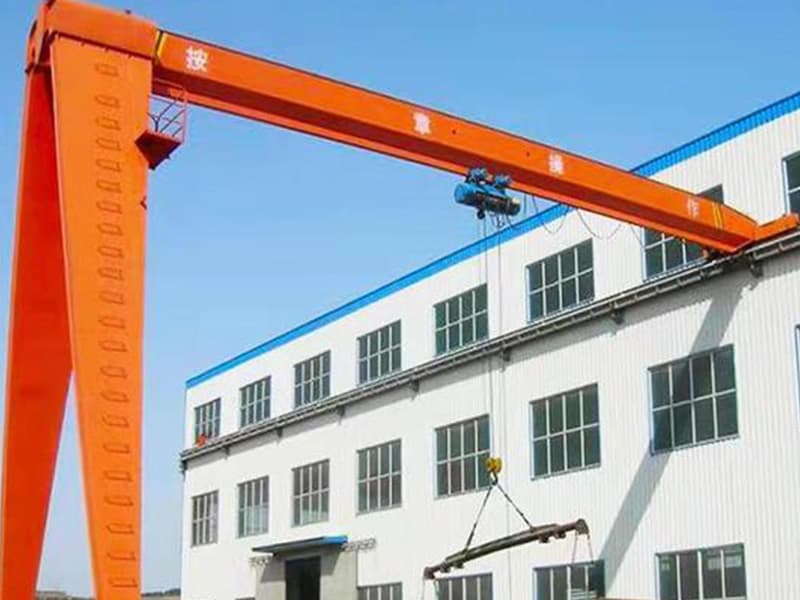 16 Ton Single Girder Gantry Crane with Low Headroom Design, 18m Span