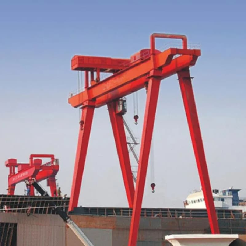 80T Double Girder Rail Mounted Gantry Crane with 28m Span