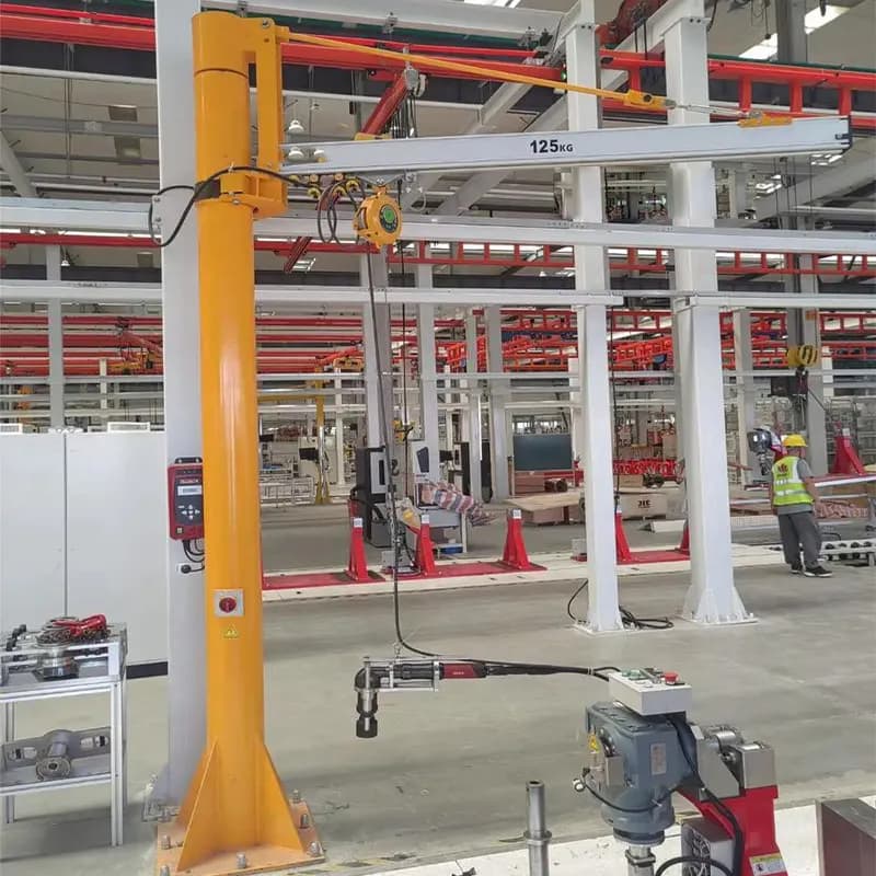Heavy-Duty 5 Ton Floor Mounted Jib Crane, 6m Reach, 320° Rotation