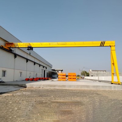 12 Ton Single Girder Semi-gantry Crane, 24m Wide Coverage for Storage Yards