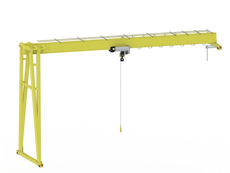 12 Ton Single Girder Semi-gantry Crane, 24m Wide Coverage for Storage Yards