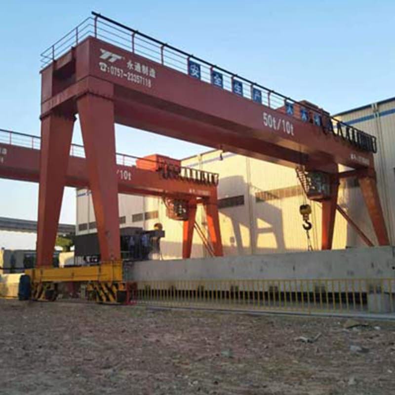 5 Ton Double Hook Electric Hoist Gantry Crane, 18m Span, 9m Lifting Height