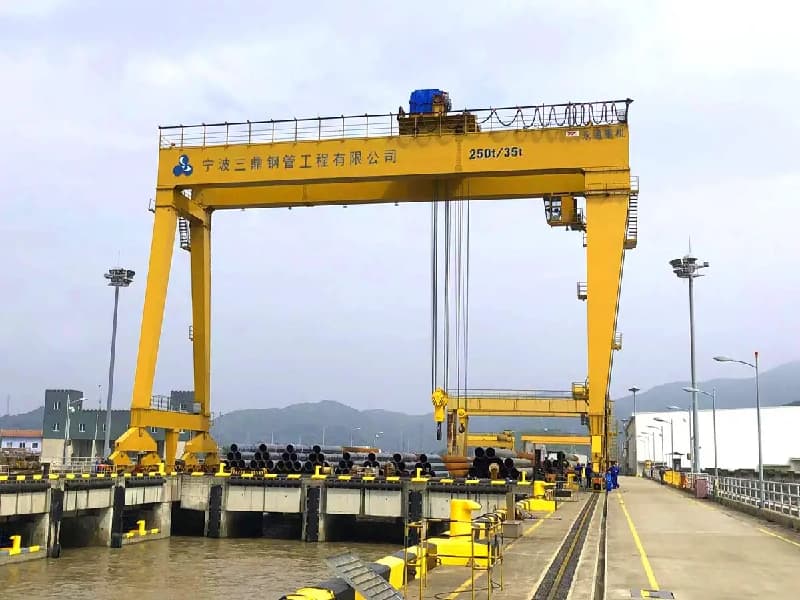 75/20 Ton Double Girder Gantry Crane Double Hook, 39m Span, 30m Lifting Height