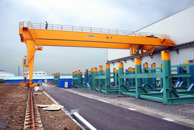 30 Ton Double Girder Semi Gantry Crane - 27m Span, 18m Lifting Height