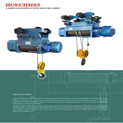 5 Ton Wire Rope Electric Hoist-European Design, 18m Lifting Height
