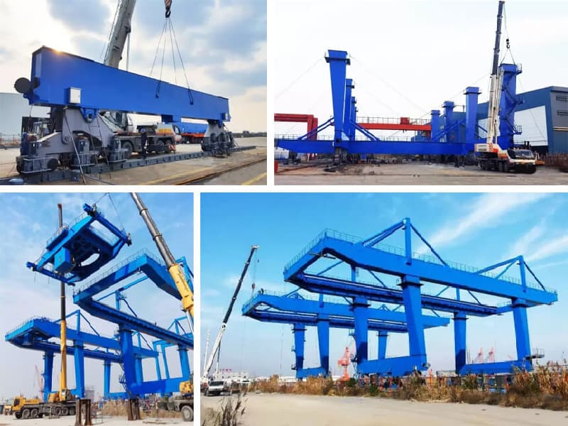 40 Ton Rail Mounted Container Gantry Crane 30m Main Hook Lift