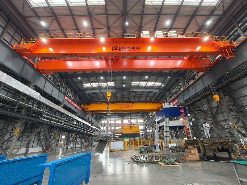 20t QC Electromagnetic Double Girder Bridge Crane, 23m Span, 20m Height