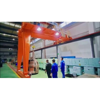 BMG Double Girder Semi Gantry Crane 5 Ton Capacity, 25 Meter Span