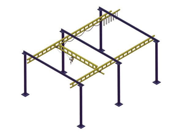 250kg 6m Span Free Standing Bridge Crane – Industrial Material Handling