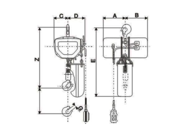 HT Type Economic Electric Chain Hoist 0.5ton Lifting Height 15m