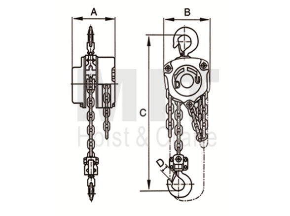 MCH B Manual Chain Hoist 30 ton Lifting Height 9m