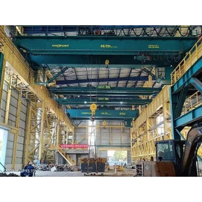 20t Double Girder Bridge Crane - Span 25m, Lift 22m for Metal Fabrication