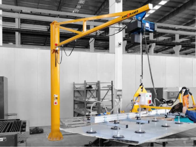 0.5t Electric Jib Crane - Arm 2m, Height 3m for Assembly Stations by kiwicrane