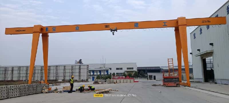 KiwiCrane 32 Ton Single Girder Gantry Crane for Port Yard Span 10m Lift 12m