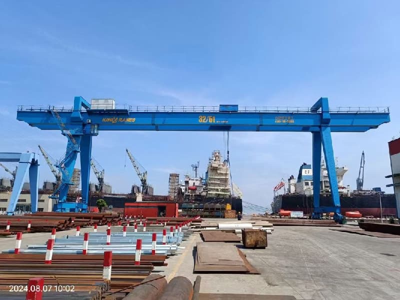KiwiCrane 20 Ton Double Girder Gantry Crane for Port Yard Span 10m Lift 12m
