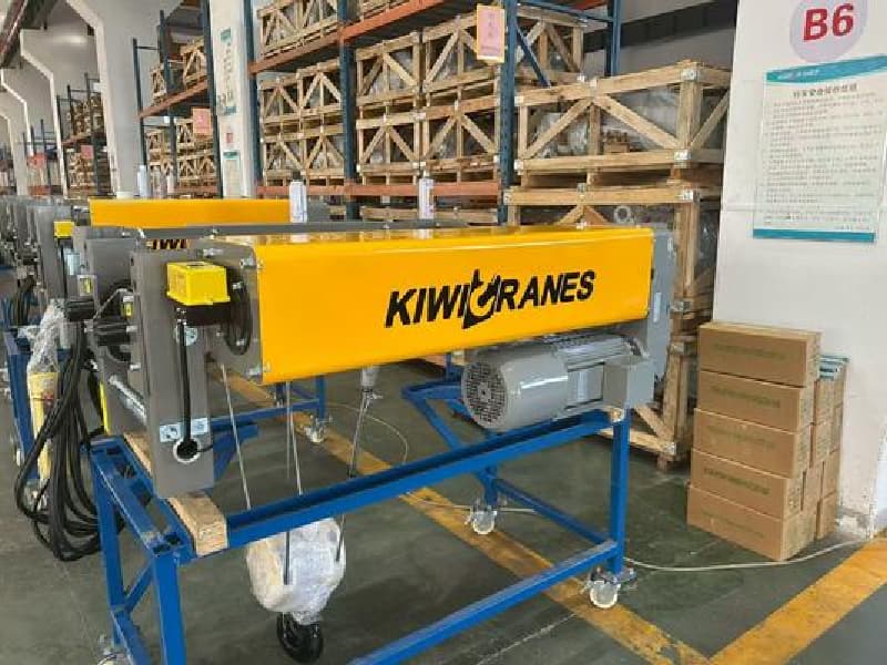 kiwicrane 1T Wire Rope Hoist 15m Lift Single Girder for Maintenance Tasks