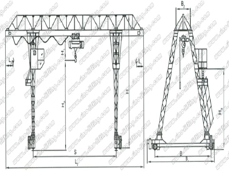 5t Outdoor Truss Type Gantry Crane 15m Lift 26m Span for Stockyard