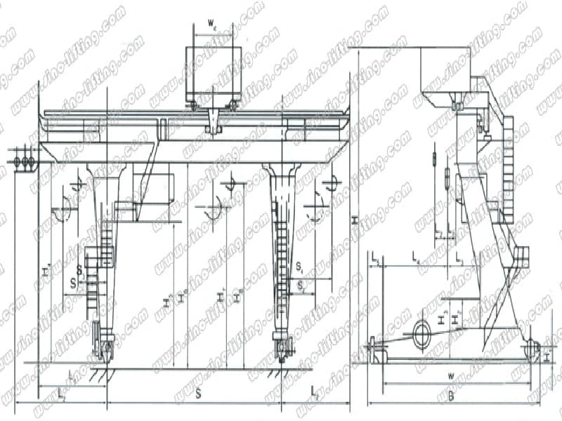 Compact 3.2 Ton L Type Gantry Crane 18m Lift 26m Span Assembly Shop