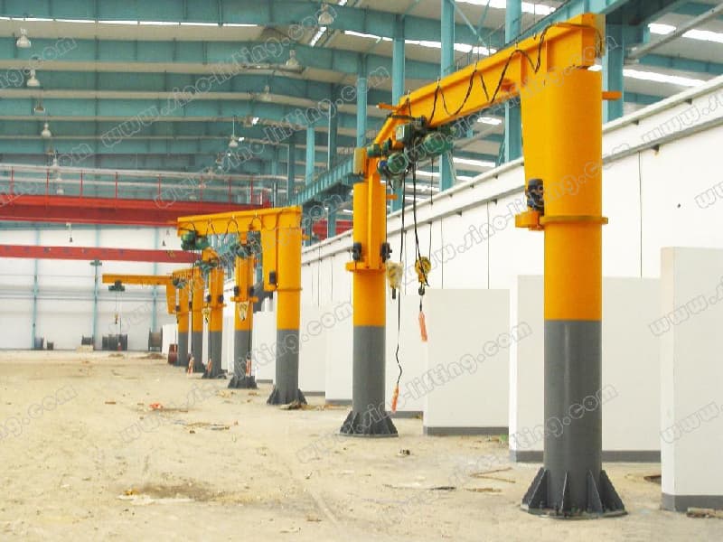 5 Ton Industrial Pillar Jib Crane 360° Rotation Electric 6m Arm Shipbuilding