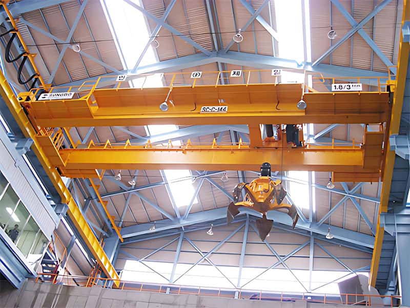 5t Grab Bucket Crane, 6-12m Lift, 3-15m Span Customized for Steel Mills