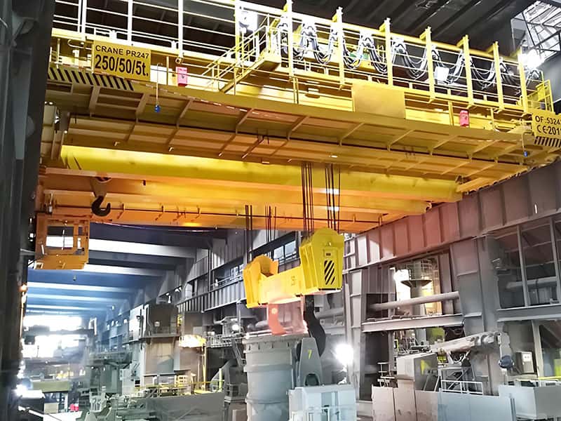 10t Ladle Handling Crane, 15m Lift, 13.5m Span for Foundry Shop