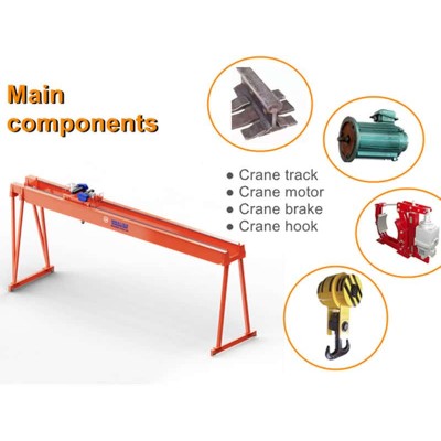 5t Double Girder Gantry Crane, 6m Lift, 12m Span for Light Industrial Use