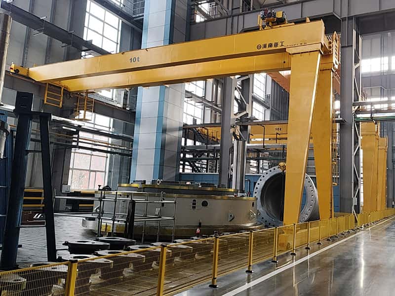 10 Ton Rail Mounted Semi Gantry 22m Lift 32m Span for Bulk Material Yard