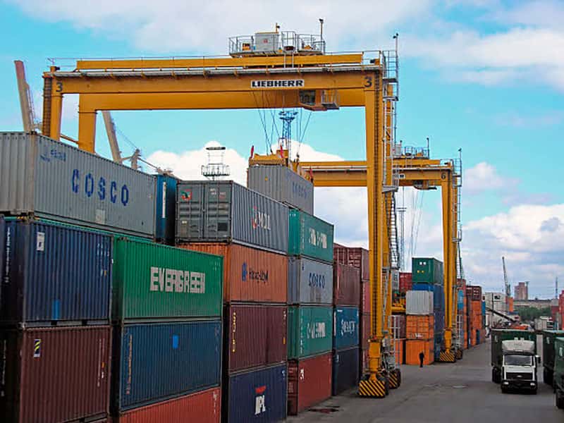 100t Rubber Tired Gantry Crane 50m Span 25m Lift Wide Terminal