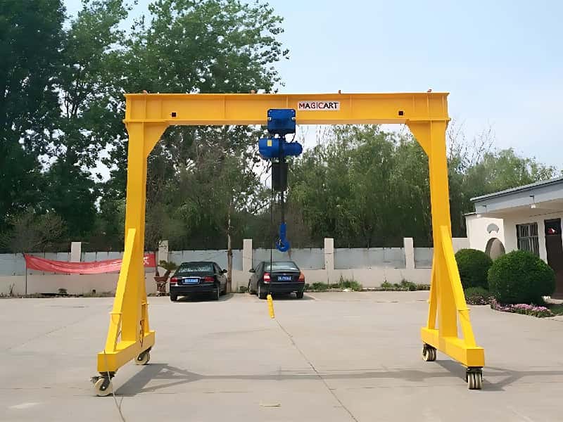 1T Electric Trackless Gantry Crane for Oman Cement – 9m Lift 5m Span