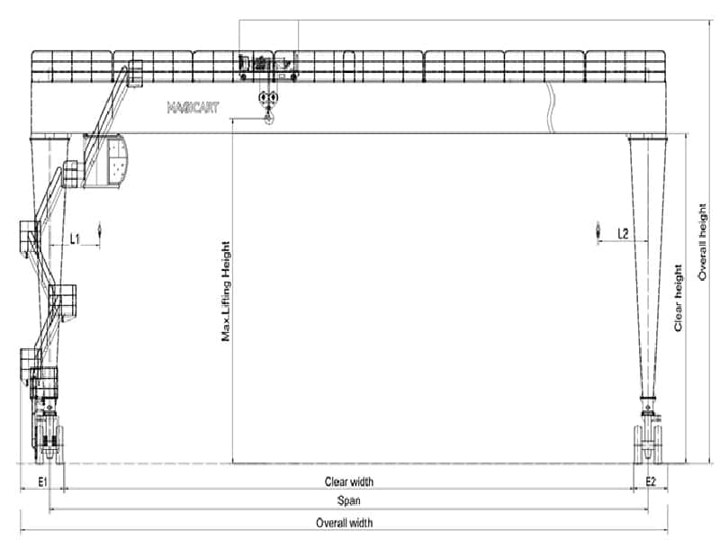 10T Double Beam RTG Crane Lifting Height 5m Span 15m for Vietnam