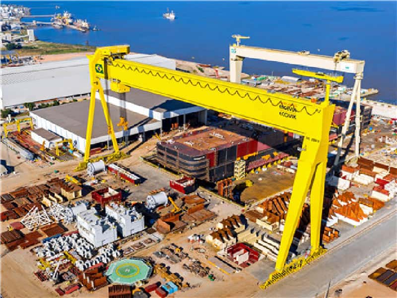 1000T Shipbuilding Gantry Crane for Egypt 25m Lift 35m Span