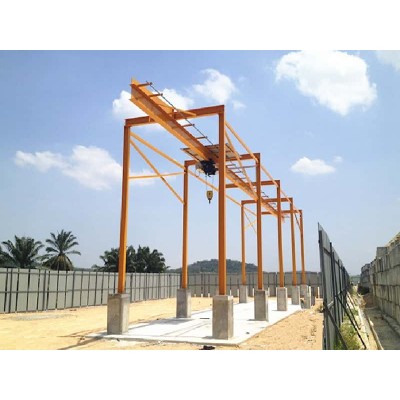 10t Fixed Gantry Monorail Crane 19mx11m Peru for Concrete Plant Cable Reel