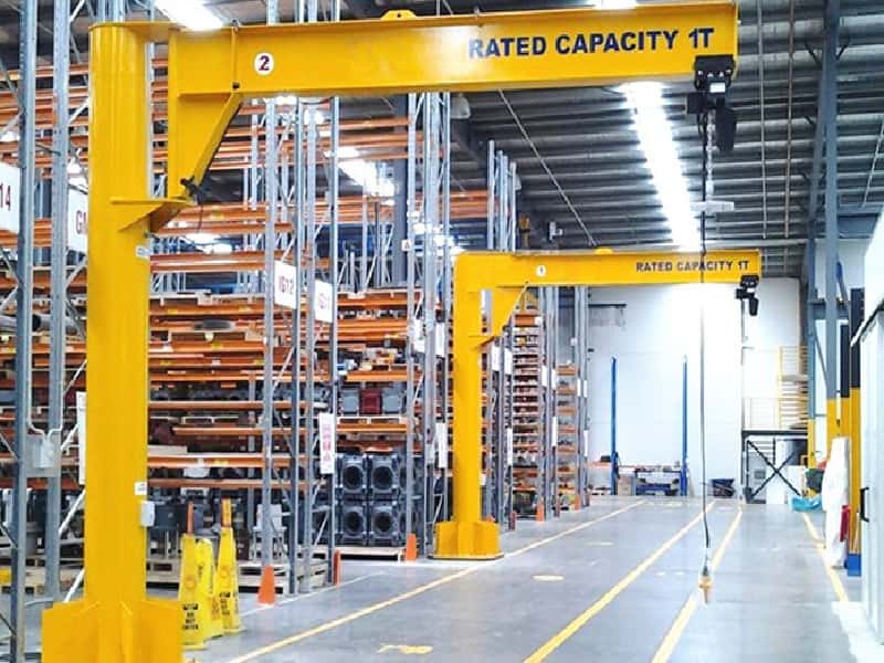 1t Floor Mounted Jib Crane 3mx8m Tanzania Cement Factory 360° A3