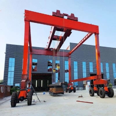 20 Ton Rubber Tyred Gantry Crane with VFD Hoisting & Remote Control