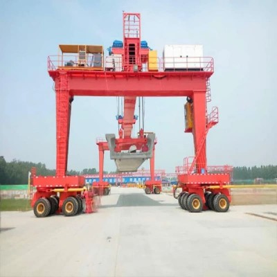 20T Rubber Tyred Gantry Crane Low Profile RTG for Precast Concrete Handling