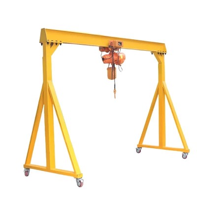 5T Mini Gantry Crane Portable Manual Trolley Lockable Wheels