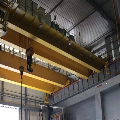 32 Ton Double Girder Overhead Crane Integrated Drive Motor Type