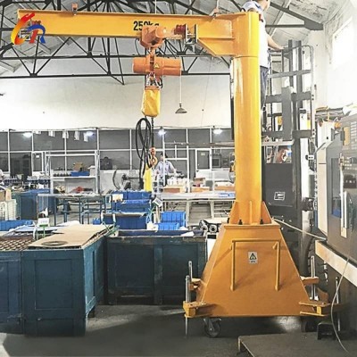 0.5 Ton Mobile Jib Crane with Locking Wheels for Stability
