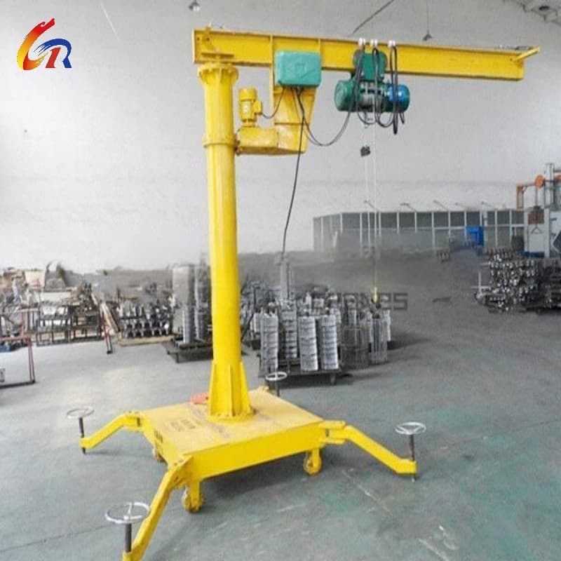 2 Ton Mobile Jib Crane Electric Drive 360° Rotation for Factory