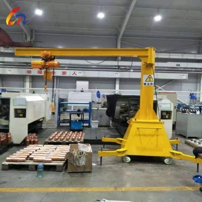2 Ton Mobile Jib Crane Manual Slewing 270° for Garage Use