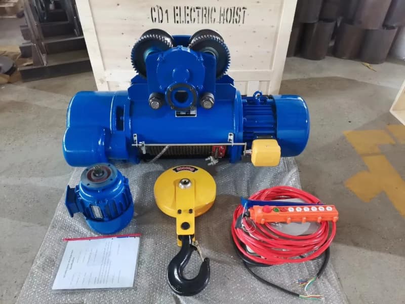 5T Electric Wire Rope Hoist 2.5-5m Turning Radius for Small Space