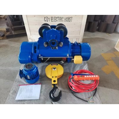 1T Electric Wire Rope Hoist Overhead Crane Compatible for Factory