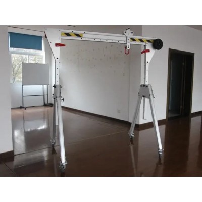 500kg Foldable Portable Gantry Crane Aluminum with Casters Span 4m Height 4m