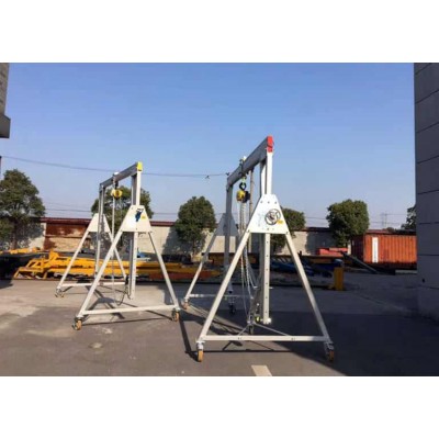 0.5T Aluminum Foldable Gantry Crane with Wheels Height 4m Span 3m