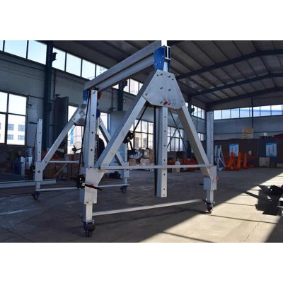 500kg Portable Foldable Gantry Crane Aluminum with Lockable Wheels 4m