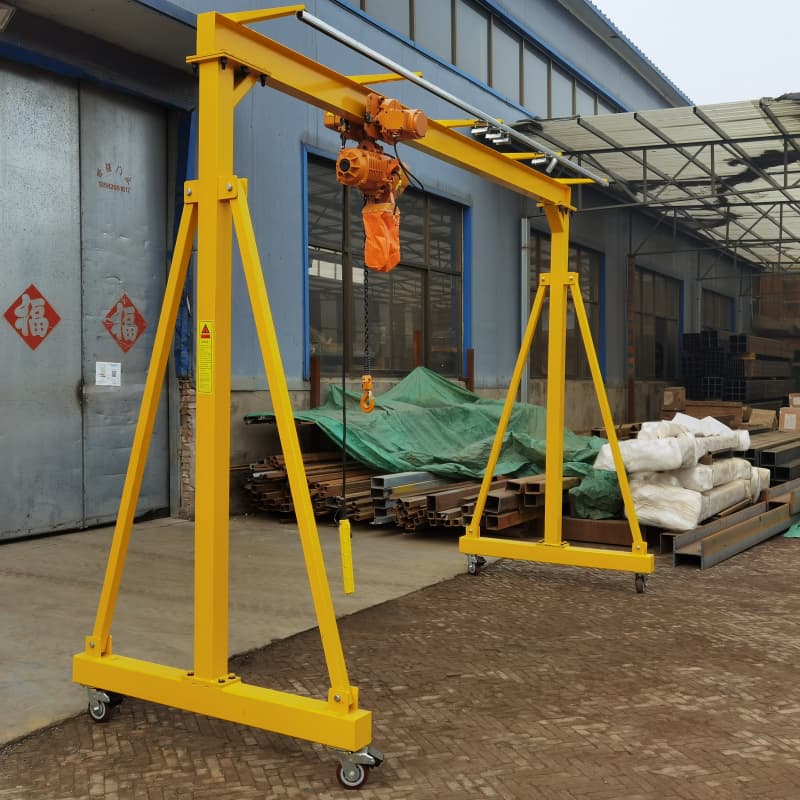 500kg Adjustable Portable Gantry Crane Manual Hoist Span 3m Height 2.5m
