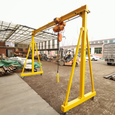 1000kg Push Gantry Crane Electric Hoist 220V Span 4m Height 4m Factory