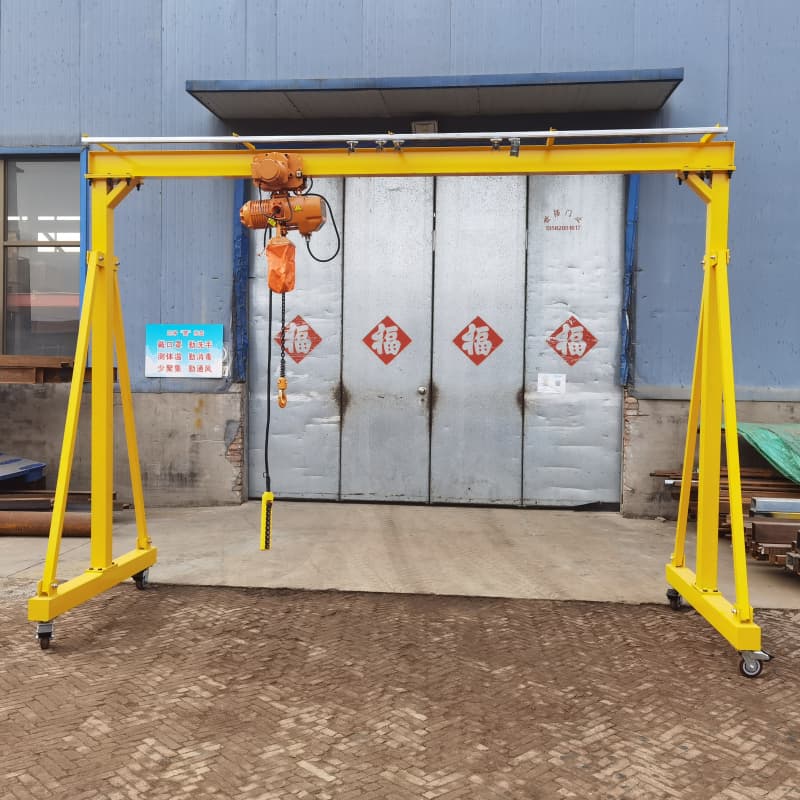 0.5T Portable Gantry Crane Manual Chain Block Height 3m Span 2m Workshop