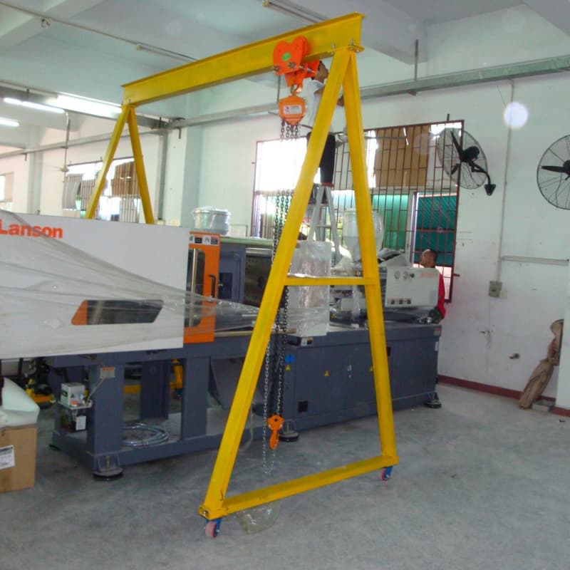 0.5T Portable Gantry Crane Manual Chain Block Height 3m Span 2m Workshop