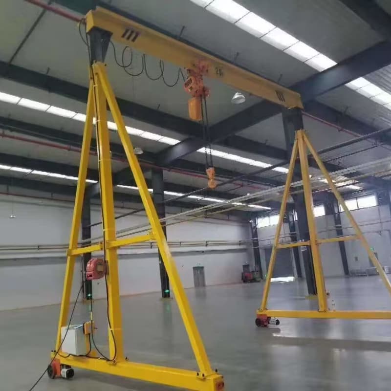 500kg Manual Mobile Gantry Crane Height 2.5m Span 3m Chain Block Hoist